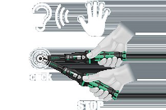 Audible and tactile click when the desired value is reached.